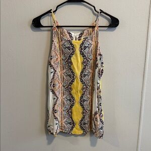 Paisley Print Yellow Tank Top
